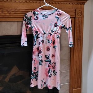 Girls' Boutique-Style Floor-Length Floral Dress